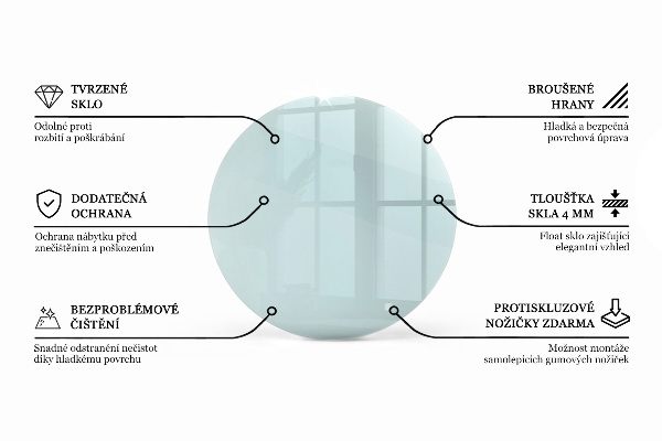 Tischplatte rund transparent