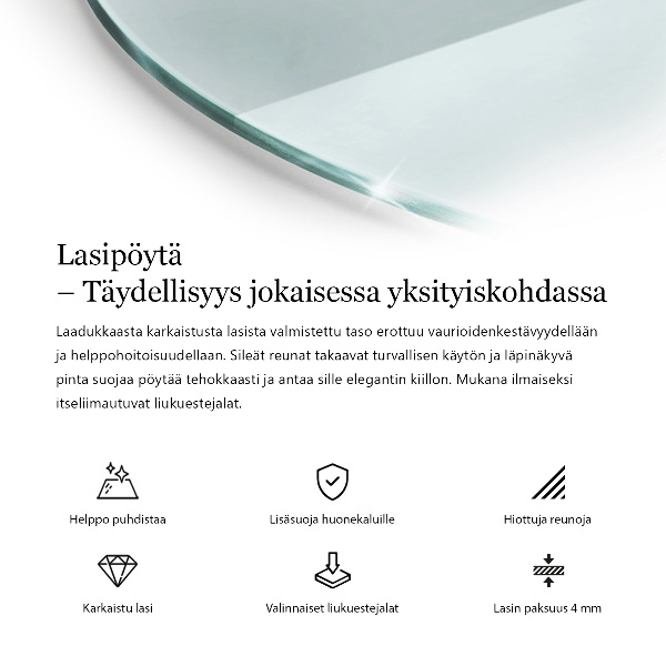 Tischplatte rund transparent