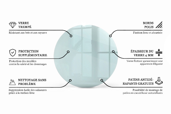 Tischplatte rund transparent