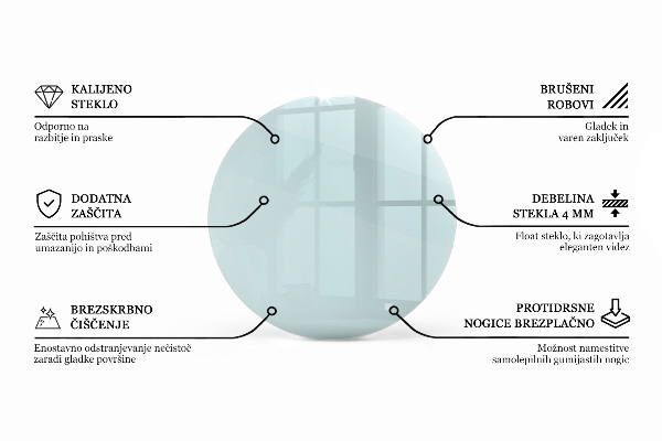 Tischplatte rund transparent