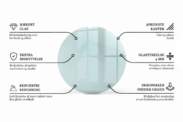 Tischplatte rund transparent
