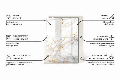 Glas für tischplatte Muster, das Marmor imitiert
