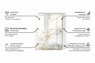 Glas für tischplatte Marmor-Grafikkomposition