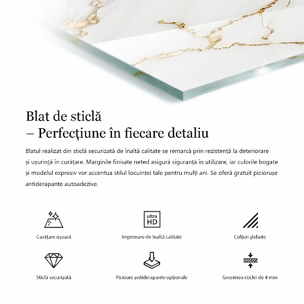 Glas für tischplatte Marmor-Grafikkomposition