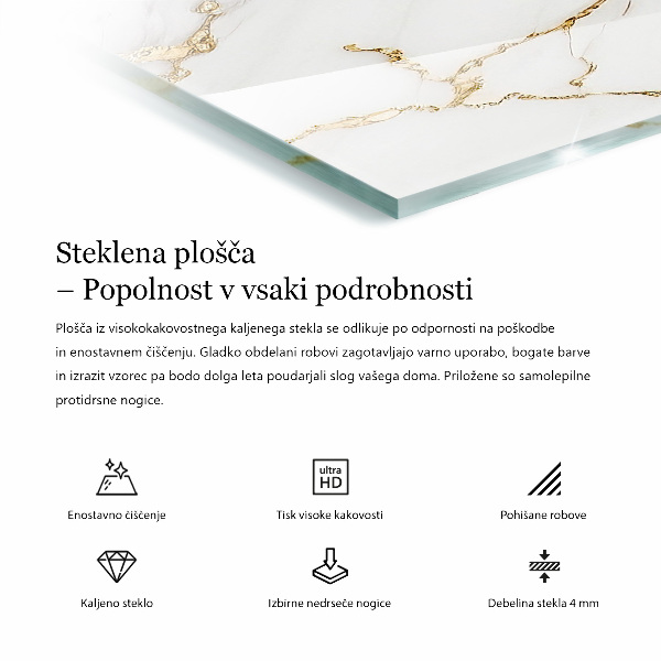 Glas für tischplatte Marmor-Grafikkomposition