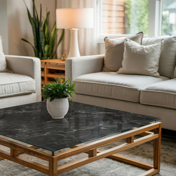 Glas für tischplatte Marmor mit feinen Adern