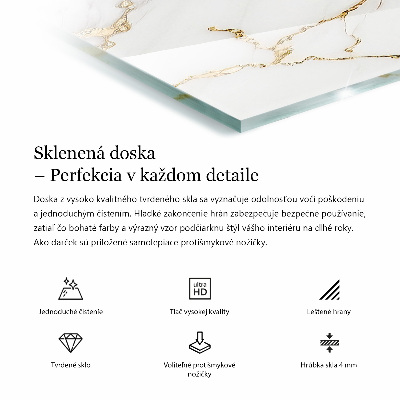 Glas für tischplatte Marmor mit feinen Adern