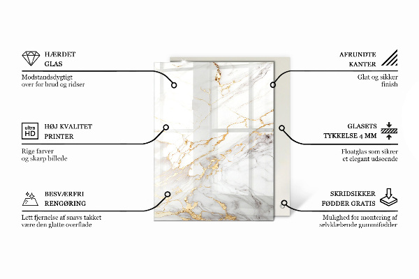 Glas für tischplatte Stilvolles Marmormuster