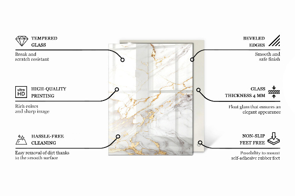 Rechteckige tischplatte Feine Marmoradern