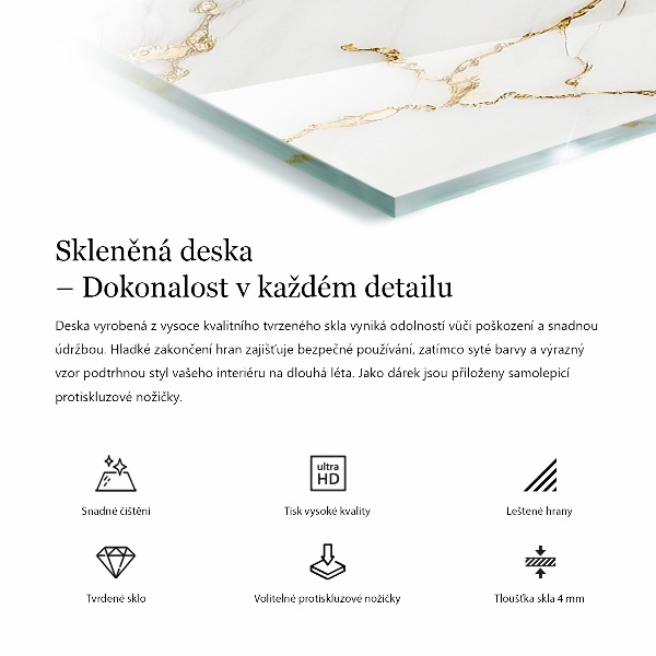 Rechteckige tischplatte Marmoradern im Design