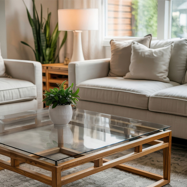 Rechteckige tischplatte transparent