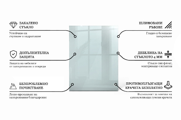 Rechteckige tischplatte transparent