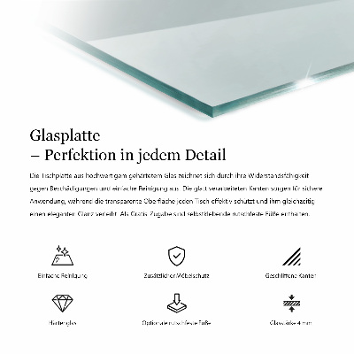 Rechteckige tischplatte transparent