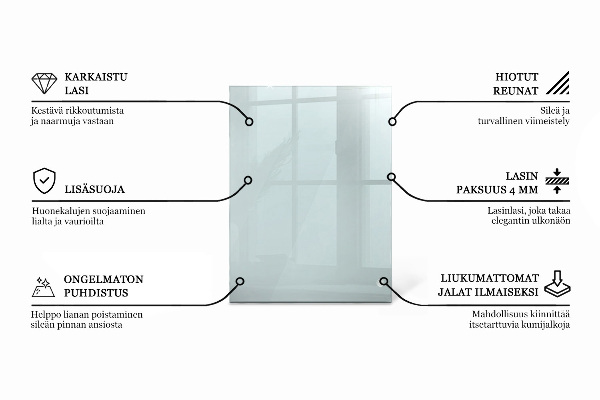 Rechteckige tischplatte transparent