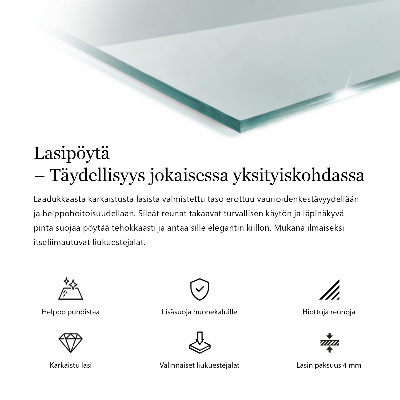 Rechteckige tischplatte transparent