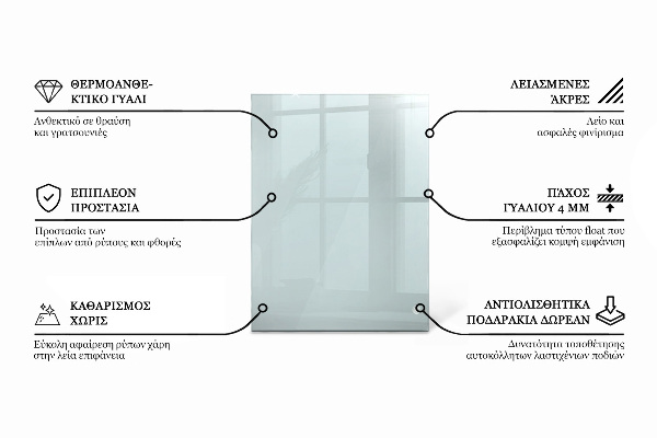 Rechteckige tischplatte transparent
