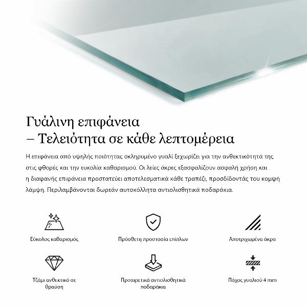 Rechteckige tischplatte transparent