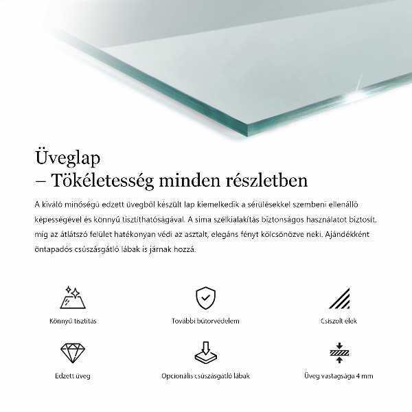 Rechteckige tischplatte transparent