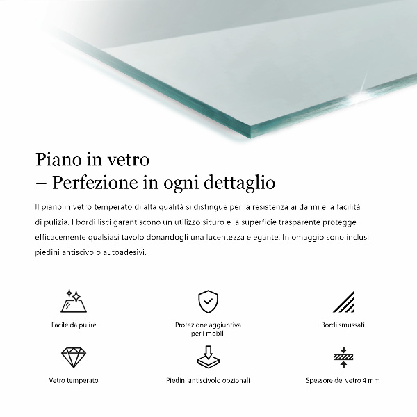 Rechteckige tischplatte transparent