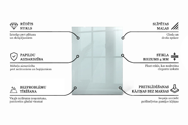 Rechteckige tischplatte transparent