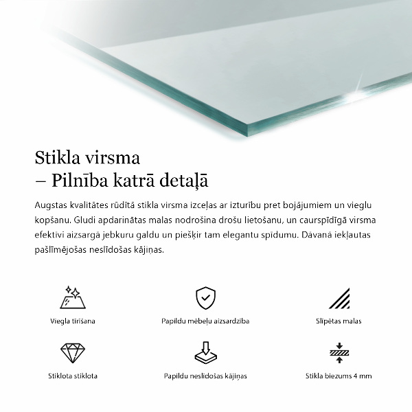 Rechteckige tischplatte transparent