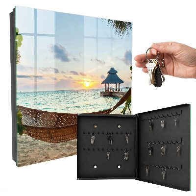 Schlüsselbox zur Wandmontage mit Motiv Entspannung am Strand