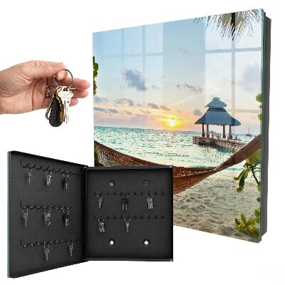 Schlüsselbox zur Wandmontage mit Motiv Entspannung am Strand