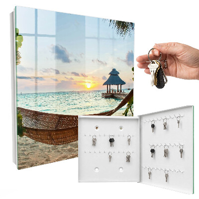 Schlüsselbox zur Wandmontage mit Motiv Entspannung am Strand