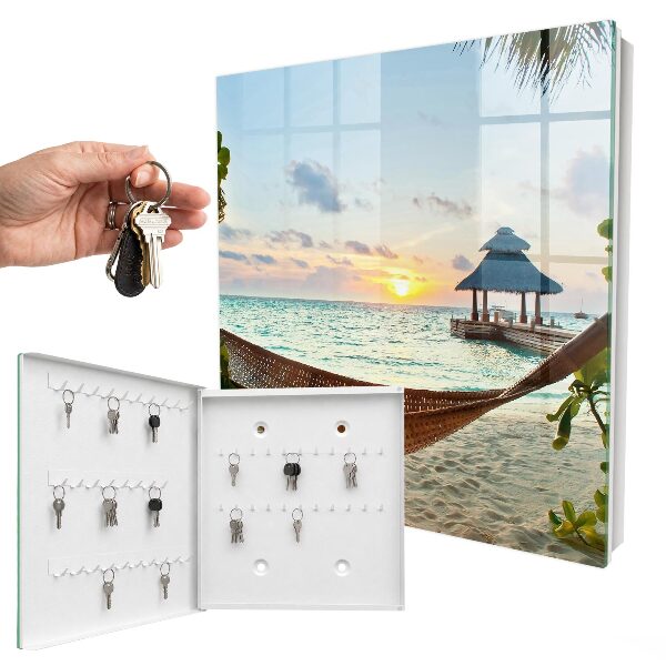 Schlüsselbox zur Wandmontage mit Motiv Entspannung am Strand