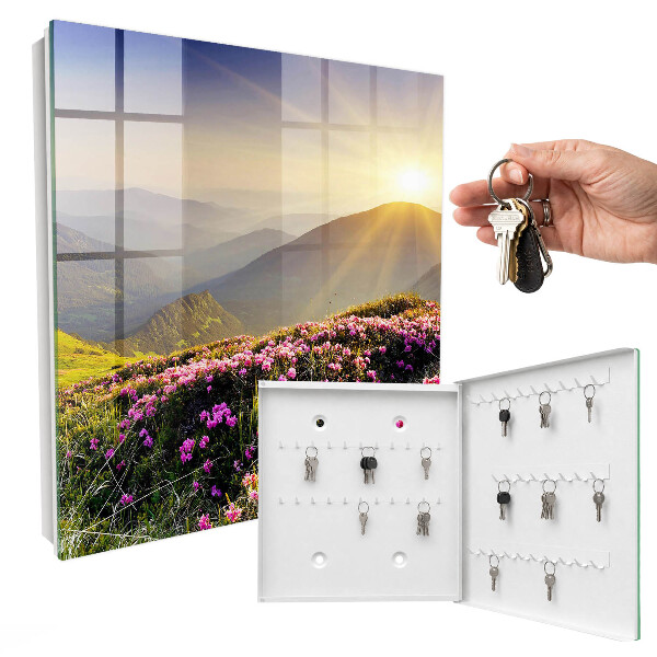 Schlüsselkasten mit Motiv Sonnenaufgang auf dem Gipfel