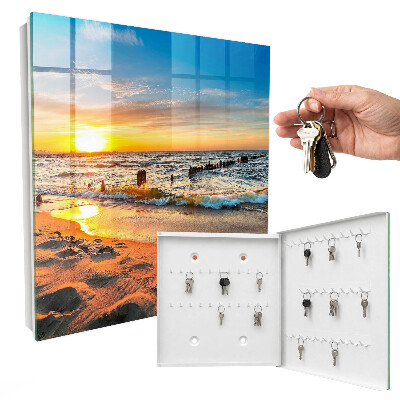 Schlüsselkasten mit Sonnenuntergang-Motiv