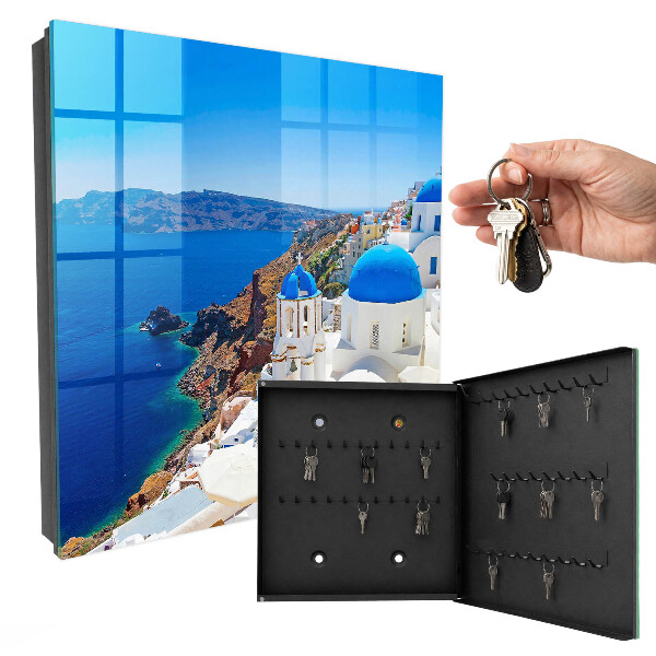 Schlüsselbox zur Wandmontage Motiv Griechische Insel