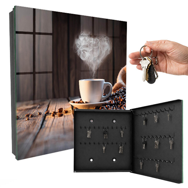 Schlüsselbox für die Wand Kaffeeherz