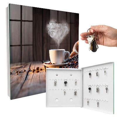Schlüsselbox für die Wand Kaffeeherz