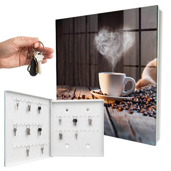 Schlüsselbox für die Wand Kaffeeherz
