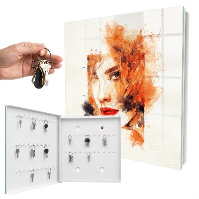 Schlüsselbox mit Motiv Aquarell einer Frau