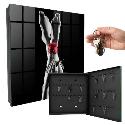 Schlüsselbox für die Wand mit Rosenmotiv in elegantem Design