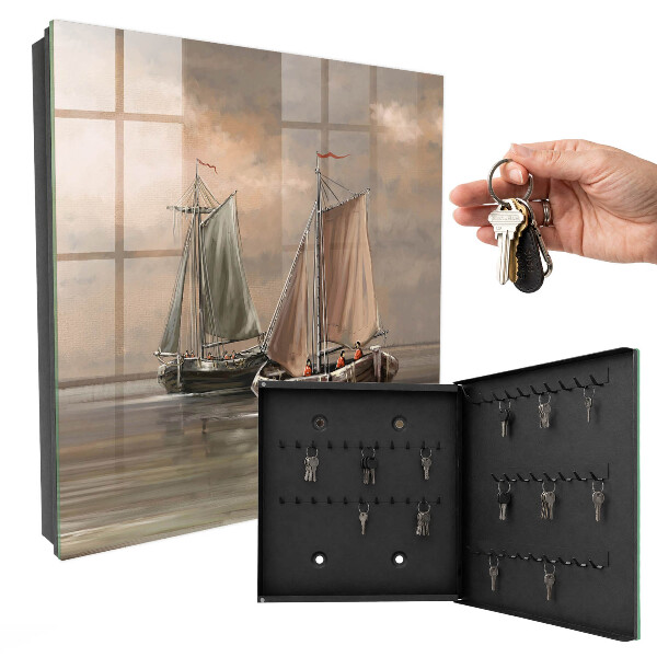 Schlüsselbox zur Wandmontage mit Motiv Segelboote