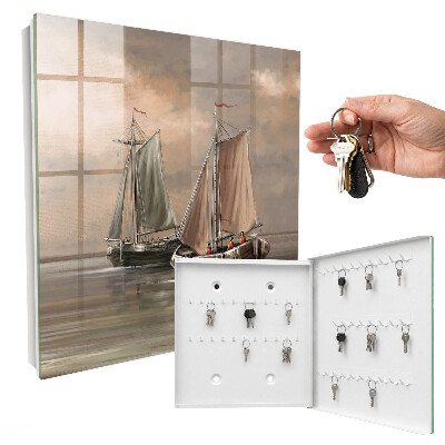Schlüsselbox zur Wandmontage mit Motiv Segelboote