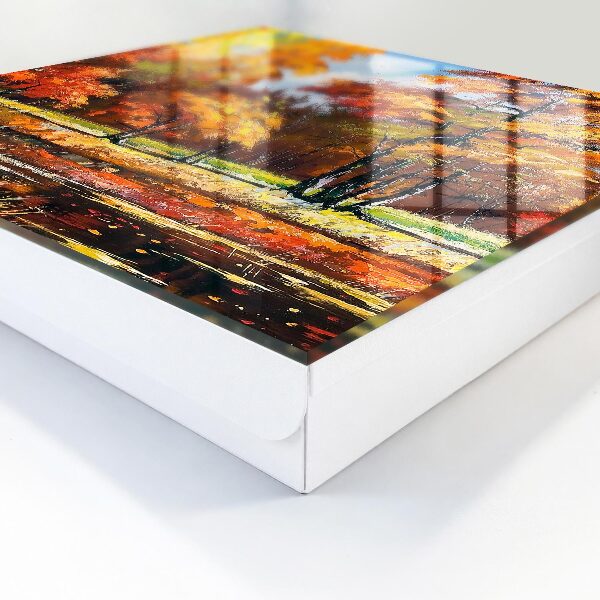 Schlüsselkasten mit Herbstlandschaft-Motiv