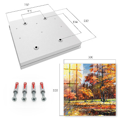 Schlüsselkasten mit Herbstlandschaft-Motiv