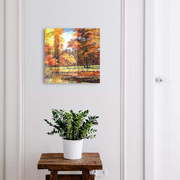 Schlüsselkasten mit Herbstlandschaft-Motiv