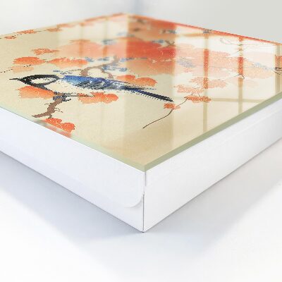 Schlüsselbox für die Wand mit Motiv Vogel und Blätter