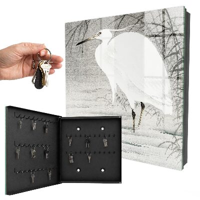 Schlüsselkasten mit Reiher-Motiv