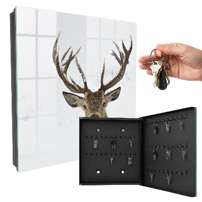 Schlüsselbox mit Winterhirsch Motiv