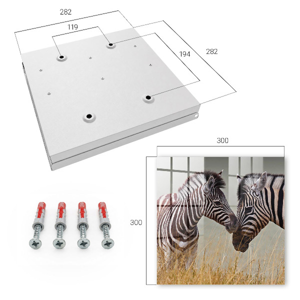 Schlüsselbox mit Motiv Zebras zusammen
