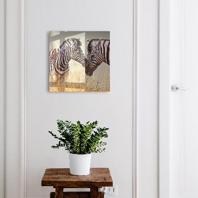 Schlüsselbox mit Motiv Zebras zusammen