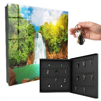 Schlüsselbox zur Wandmontage mit Motiv Tropischer Wasserfall