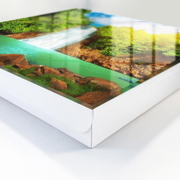 Schlüsselbox zur Wandmontage mit Motiv Tropischer Wasserfall