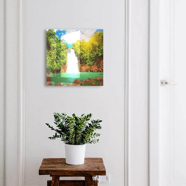 Schlüsselbox zur Wandmontage mit Motiv Tropischer Wasserfall